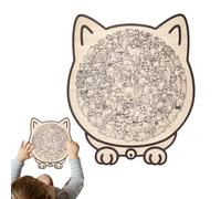 Krmoau Puzzle de Madera en Forma de Gato, 135 Piezas en Forma de Gato como decoración - Juguete para Combatir el aburrimiento | para Adultos, niños, Familia, Mujeres, hogar, Navidad,