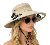 Krmoau Sombrero de Playa - Gorros de ala Ancha con Ventiladores Integrados,Sombrero de para Exteriores - para Actividades al Aire Libre: Camping, Running, jardinería, Viajes, Vacaciones, Festivales