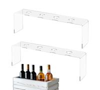 Krmoau Soporte Expositor para Tapones De Vino - Expositor de Corchos para Botellas 2 Piezas - Organizador de 4 Ranuras con Niveles Antideslizante y Transparente para Cocina Escritorio y Estantería