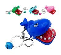 Krokodil-Schlüsselanhänger Aus ABS 8 Cm - Kompakte Größe Mit Fingerbeißspielzeug, Karabiner-Doppelring Und Bemalter Glocke | Lustiges Accessoire Für Schlüssel Und Alltag