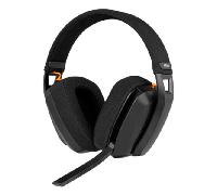 KROM KANJI - Auriculares Gaming Inalámbricos con Conexión Bluetooth 5.3, 2.4 GHz y USB, Drivers 40 mm, Micrófono Omnidireccional, Control Volumen, Mute en Auricular, Diadema Ajustable y Ligera - Negro