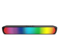 KROM K-Pop - Barra de Sonido 2x3 RMS, Sonido Estéreo, Bluetooth, Ranura Tarjeta TF, LED RGB, USB, Conexión Auxiliar 3,5 mm Jack, tamaño 280 x 59 x 60 mm, Color Negro