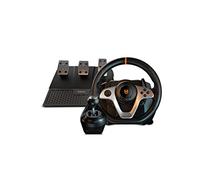 KROM K-WHEEL PRO - Volante Gaming Profesional con Pedales y Palanca de Cambios, Levas Integradas, 3 Modos de Sensibilidad Ajustable, Compatible PC, PS3, PS4, Xbox One y Nintendo Switch, Color Negro