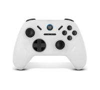 KROM KADOER- Mando Inalámbrico Bluetooth 5.0, 15 Botones, 4 niveles de Vibración dual, 187 gramos, Indicador LED nivel batería, Compatible con PC/Switch/Switch 2/iOS/Android, Blanco