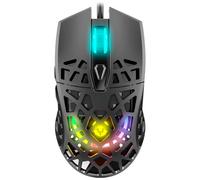 Raton gaming Krom Kaiyu -NXKROMKAIYU- RGB, ligero y resistente cuerpo de estructura panelada, sensor óptico, 6 niveles, 1200 DPI, software programable, color negro