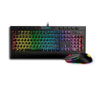 Krom KALYOS - NXKROMKLYSSP - Combo Gaming Teclado + Raton - Teclado membrada RGB retroiluminado, Raton con sensor optico 6400 DPI LED 6 colores, layout español, negro