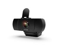KROM KAM - Webcam Full HD 1080p con Micrófono Integrado, 30fps, Tapa de Privacidad, Trípode Incluido, Compatible con Windows, Mac y Linux - Negro