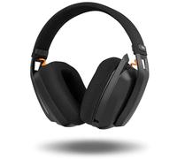 KROM KANJI - Auriculares Gaming Inalámbricos con Conexión Bluetooth 5.3, 2.4 GHz y USB, Drivers 40 mm, Micrófono Omnidireccional, Control Volumen, Mute en Auricular, Diadema Ajustable y Ligera - Negro