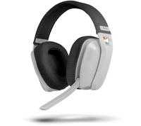 KROM Kanji -Auriculares Gaming Inalámbricos con Triple Conectividad (Bluetooth 5.3, 2.4GHz y Jack 3.5mm), Altavoces 40mm, Micrófono Integrado, Diseño Ultra-Ligero 180g, PC, PS5, Xbox, Switch, Blanco