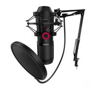 KROM KAPSULE - Micrófono de condensador USB con doble cápsula, patrón cardioide, filtro antipop y soporte antivibración para streaming, podcast y grabación - Negro