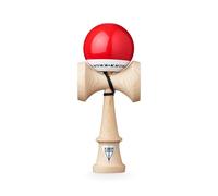 KROM Kendama Madera Original para Principiantes y avanzados - Pop LOL Rojo - Juego de Habilidad para Exteriores e Interiores - Juguete de Madera con Cuerda y Pelota