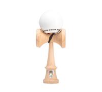 KROM Kendama POP LOL Blanco - de madera de haya certificada - Madera de alta calidad - Para principiantes y profesionales - Pack : cuerda de repuesto + pegatinas