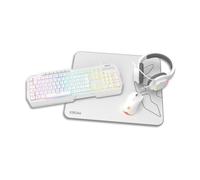 Krom Kenta Blanco Pack Teclado + Ratón + Auriculares + Alfombrilla