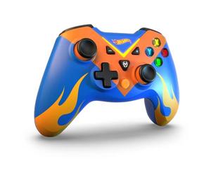 KROM KEY PRO Hot Wheels Gamepad con Cable, X-input y Direct-input, Joystick y Gatillos Analógicos, Función Turbo, Bluetooth 2.1, Compatible con PC y Nintendo Switch, Color azul