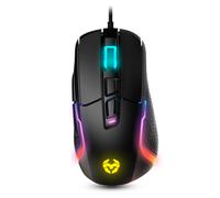 KROM KICK - Ratón Gaming, RGB Rainbow, Sensor Óptico PixArt 3327 hasta 12000 DPI, 6 niveles DPI (800-6200), Negro