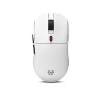 KROM Klever, Ratón Gaming Inalámbrico Superligero 55g, Sensor Óptico Pixart PMW3325 hasta 10000 dpi, 6 Botones, Polling Rate 1000Hz, Conexión Wireless 24GHz y USB C, Compatible PC Mac PS4 PS5, Blanco