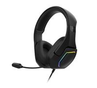 KROM KOPA 7.1 - Auriculares Gaming USB con Sonido Virtual 7.1, iluminación RGB Rainbow, Drivers de 50 mm, micrófono omnidireccional, Control de Volumen y Mute, Diadema Ligera y Ajustable - Negro