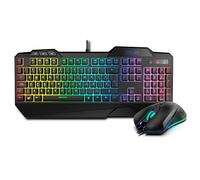 Krom KRUSHER - NXKROMKRSHRSP - Combo Gaming Teclado + Raton - Teclado Semi-Mecánico Retroiluminado, Ratón con Sensor Optico 6400 DPI LED 6 colores