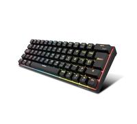 KROM Kyara Teclado Gaming Mecánico 60% con Iluminación RGB, Triple Conectividad: Bluetooth 5.0, 2.4GHz y Cable USB-C, Switches Hot-Swap, Layout Español, Compacto y Ligero, Color Negro