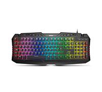 Krom KYRA - NXKROMKYRA - Teclado Gaming membrana, ES layout, anti-ghosting N-19, función WASD, RGB Rainbow con 9 efectos, USB, color negro