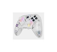 KROM KRYSTAL - Mando Inalámbrico Transparente Bluetooth 5.0, RGB, 17 Botones Customizables, Vibración Dual, Macros, Compatible con PC/Switch/Switch 2/iOS/Android
