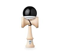 KROM Pro Kendama de Madera para Principiantes y avanzados - Pop LOL Negro - Juego de Habilidad para Exteriores e Interiores - Juguete de Madera con Cuerda y Bola