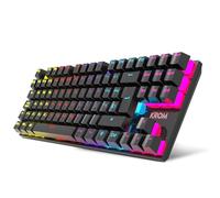 Krom - Teclado Mecánico Kasic TKL RGB | Switches Red 50 M Puls. | Formato TKL 87 Teclas | Anti-ghosting 25 Teclas | Modo Gaming | Cable USB 1,5 m | Español