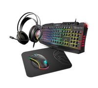 Krom teclado + ratón + auriculares + alfombrilla de ratón kritic rgb