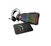 KROM Teclado + Ratón + Auriculares + Alfombrilla de Ratón Kritic RGB Rainbow Gaming Kit