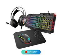 KROM Teclado + Ratón + Auriculares + Alfombrilla de Ratón Kritic RGB Rainbow Gaming Kit