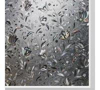 KROMAPOLIS Vinilo Negro para Ventanas Vinilo De Privacidad Protección UV Efecto Arco Iris Autoadhesivo Estático Sin Adhesivo Motivo Tulipán Vinilo Decorativo Adecuado para Baños y Hogares - 90X200CM