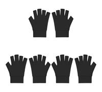 Kronabelle 3 pares de guantes negros sin dedos, de poliéster de alta elasticidad, guantes de escritura cálidos de medio dedo, 18 cm, para oficina, hogar, protección delgada de la piel de ancianos