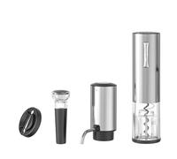 Kronabelle Abridor y aireador eléctrico de acero inoxidable, dispensador automático de vino, incluye cortador de aluminio, tapón al vacío y extractor de corcho recargable tipo C, favorito de los