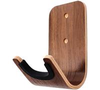 Kronabelle Soporte de pared para guitarra de madera maciza con ranura para cejilla, colgador de guitarra resistente, yugo acolchado de goma, para eléctrico, acústico, bajo y ukelele