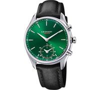 Kronaby Reloj Inteligente Hombre Híbrido de Cuero Negro - Analógico Inteligente - Resistente al Agua 10 ATM S3781/2 - Control Música, Cuenta Pasos, Notifica y Rechaza Llamadas - Sekel