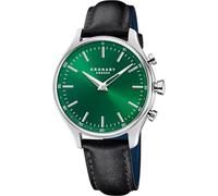 Kronaby Reloj Inteligente Hombre Híbrido de Cuero Negro - Analógico Inteligente - Resistente al Agua 10 ATM S3783/2 - Control Música, Cuenta Pasos, Notifica y Rechaza Llamadas - Sekel