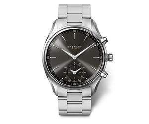 Kronaby Reloj Inteligente Hombre Híbrido de Acero Inoxidable 316l | Analógico Inteligente, Resistente al Agua 10 ATM S0720/1, Control Música, Cuenta Pasos, Notifica y Rechaza Llamadas, Sekel