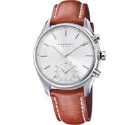 Kronaby Reloj Inteligente Hombre Híbrido de Acero Inoxidable y Cuero Marrón | Analógico Inteligente, Resistente al Agua 10 ATM S3781/4, Control Música, Cuenta Pasos, Notifica y Rechaza Llamadas, Sekel