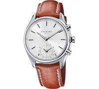 Kronaby Reloj Inteligente Hombre Híbrido de Acero Inoxidable y Cuero Marrón | Analógico Inteligente, Resistente al Agua 10 ATM S3781/5, Control Música, Cuenta Pasos, Notifica y Rechaza Llamadas, Sekel