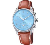 Kronaby Reloj Inteligente Hombre Híbrido de Acero Inoxidable y Cuero Marrón | Analógico Inteligente, Resistente al Agua 10 ATM S3781/3, Control Música, Cuenta Pasos, Notifica y Rechaza Llamadas, Sekel