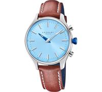 Kronaby Reloj Inteligente Hombre Híbrido de Acero Inoxidable y Cuero Marrón | Analógico Inteligente, Resistente al Agua 10 ATM S3783/3, Control Música, Cuenta Pasos, Notifica y Rechaza Llamadas, Sekel