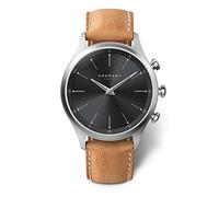 Kronaby Reloj Inteligente Hombre Híbrido de Cuero Marrón - Analógico Inteligente - Resistente al Agua 10 ATM S3123/1 - Control Música, Cuenta Pasos, Notifica y Rechaza Llamadas - Sekel