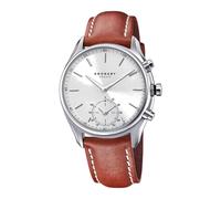 Kronaby Reloj Inteligente Hombre Híbrido de Acero Inoxidable y Cuero Marrón | Analógico Inteligente, Resistente al Agua 10 ATM S3781/4, Control Música, Cuenta Pasos, Notifica y Rechaza Llamadas, Sekel