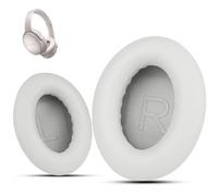 Krone Kalpasmos - Almohadillas de repuesto para auriculares Bose QC45, Bose Quietcomfort 45, espuma viscoelástica de alta densidad de cuero suave, color blanco