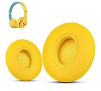 Krone Kalpasmos Beats Solo 3 almohadillas de repuesto para auriculares, Beats Solo 2, espuma viscoelástica de piel de proteína premium con kits, excelente comodidad, color amarillo club