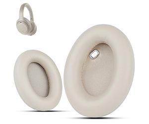 Krone Kalpasmos Compatible con Auriculares inalámbricos Sony WH-1000XM4, Almohadillas para Auriculares Sony Xm4, Almohadillas de Cuero proteico Suave, Espuma viscoelástica con Aislamiento de Ruido