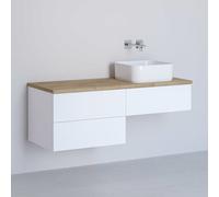 Kronenbach Cube armario con encimera 121x48.7x44.5 cm suspendido, para lavabo blanco-roble KBWTKOWTL1213WHGH