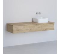 Kronenbach Cube armario con encimera 141x48.7x23.5 cm suspendido, para lavabo roble KBWTKOWTL1412GH