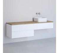 Kronenbach Cube armario con encimera 161x48.7x44.5 cm suspendido, para lavabo blanco-roble KBWTKOWTL1613WHGH