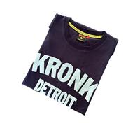 Kronk Camiseta clásica - Logotipo icónico retro de gimnasio - Camisetas de boxeo de algodón de primera calidad para hombre - Ropa deportiva de boxeo informal de ajuste atlético, Detroit Navy Sky Blue